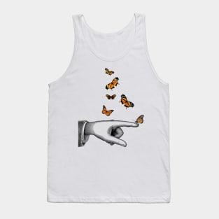 hand with orange monarch butterfly Tank Top